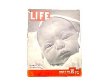 March 14 1949 Life Magazine. Dorothy McGuire's baby, Topo Swope, on cover. Great vintage ads.