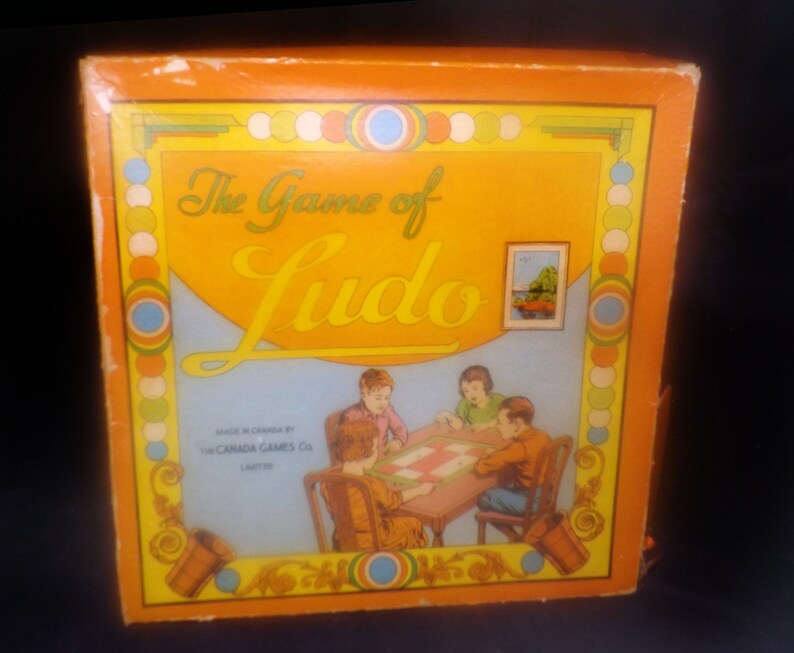 Antique early 1920s Ludo board game. Made and published in Etsy