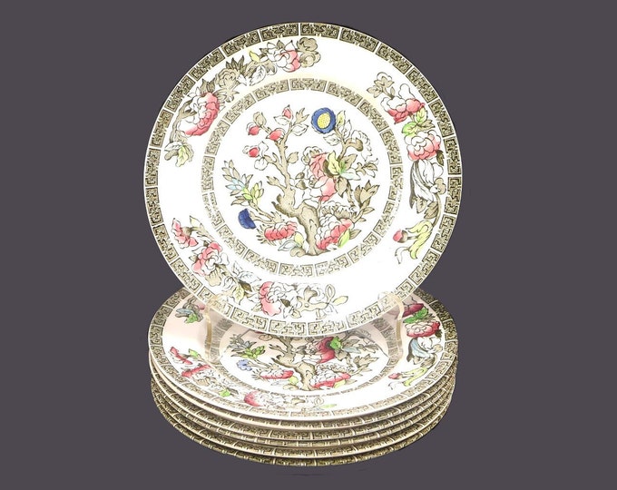 Seven Johnson Brothers Indian Tree bread plates made in England. Flaws (see below).
