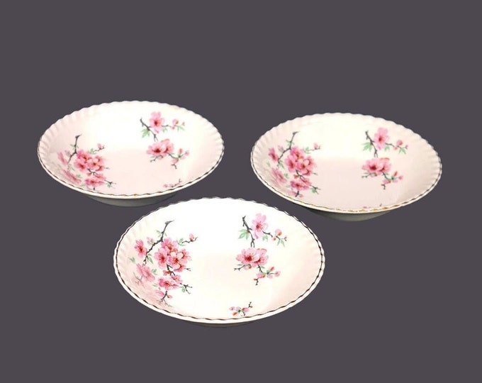 Three Johnson Brothers JB734 fruit nappies, dessert bowls made in England. Flaws (see below).