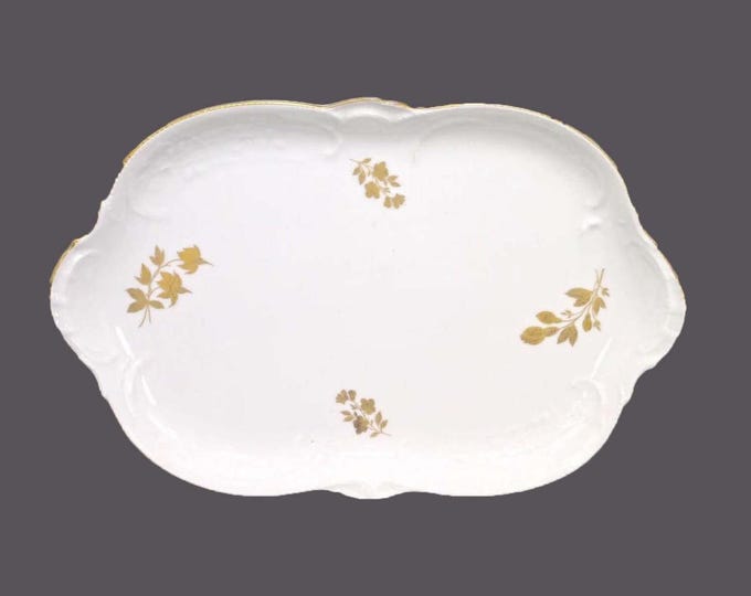 Rosenthal Gold Bouquet Chateau Fleurs lugged platter. Classic Rose Porcelain made in Germany. Gold trim. Hard to find.