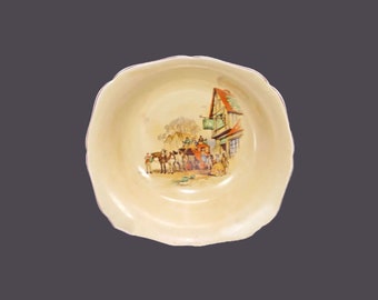 Hollinshead & Kirkham | HK Tunstall Coaching Scenes round serving bowl made in England featuring The Swan Inn.