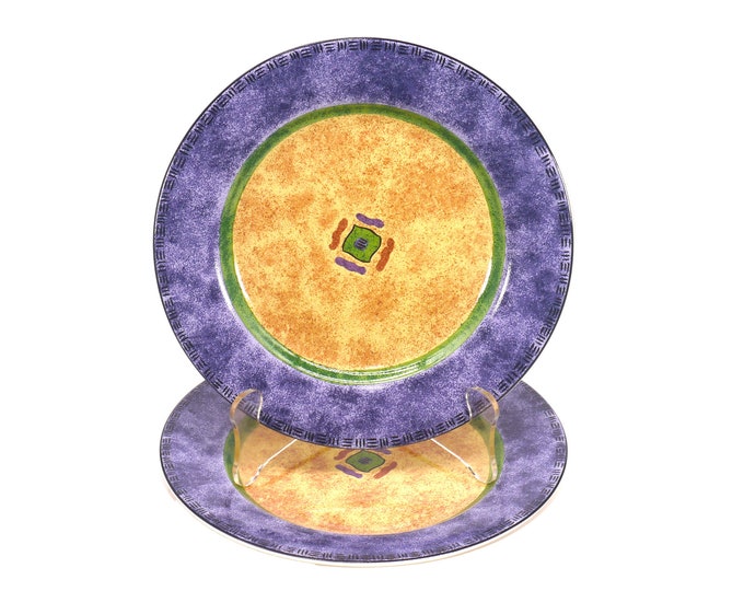 Pair of Sango Karma 4895 salad plates. Sue Zipkin design. Flaw (see below).