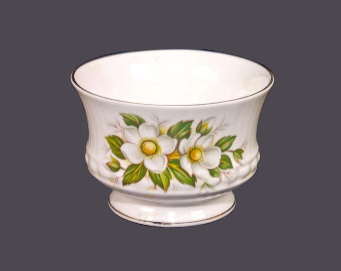 Rosina China | Queen's China Christmas Rose open sugar bowl. Bone china made in England.