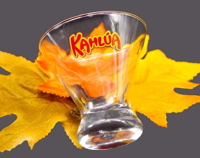 Vintage Kahlua Tulip Glass: Etched-Glass Branding, Weighted Base