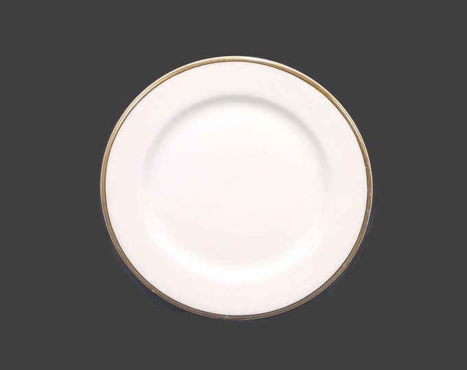 Johnson Brothers JB570 bread plate. Gold trim, black pen line. Pareek ironstone made in England. Sold individually.