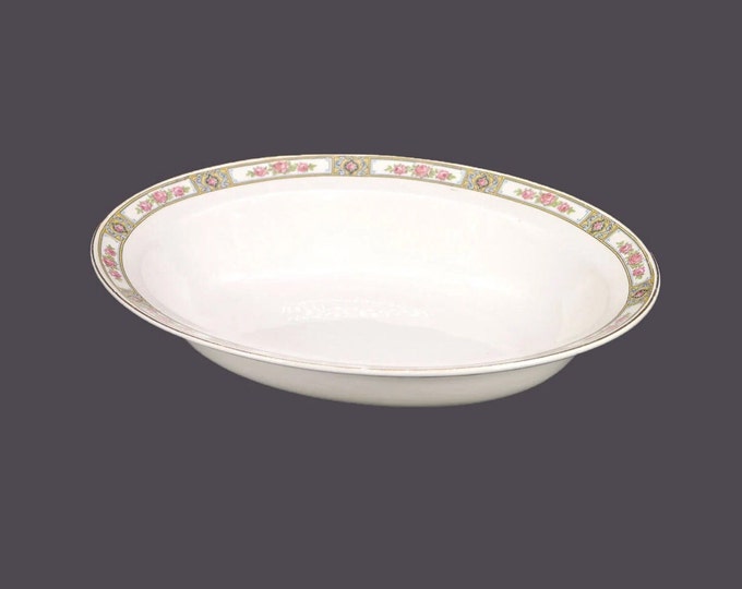 Antique Edwardian Age Alfred Meakin Clifton rimmed, oval serving bowl made in England. Minor flaw (see below).