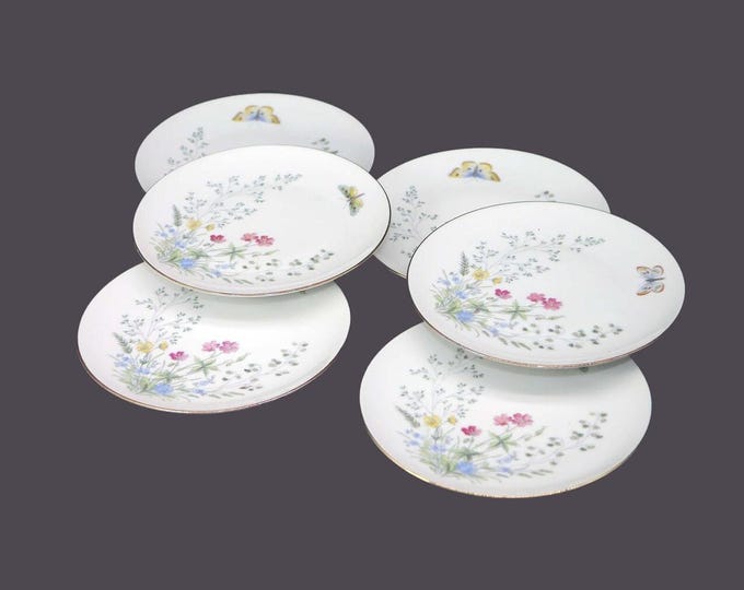 Vintage Seltmann Weiden Liane Dessert Plates (Set of 6): Floral Butterfly Design