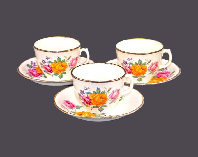 Ridgway Potteries Chateau Rose cups and saucers made in England. Choose quantity below.