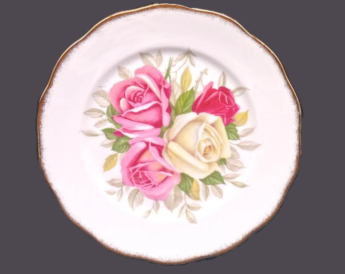 Queen Anne Lady Sylvia bone china bread or tea plate made in England. Sold individually.