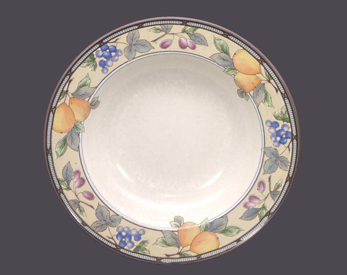 Mikasa Garden Harvest CAC29 rimmed, stoneware soup bowl. Intaglio Stoneware made in Malaysia. Sold individually.