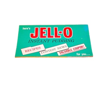 Jell-O Instant Pudding Win a Trip contest fold-out recipe pamphlet from the 1970s.