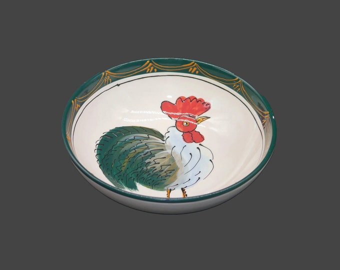 Tablearts by Debra Cherniawsky Rooster salad, pasta round serving bowl. Hand-painted. Flaws (see below).
