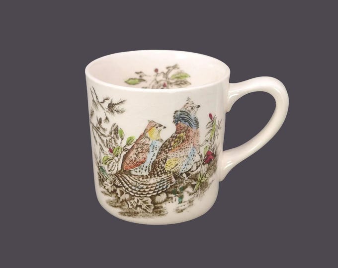 Johnson Brothers Game Birds Cream Ruffled Grouse coffee or tea mug made in England. Sold individually.
