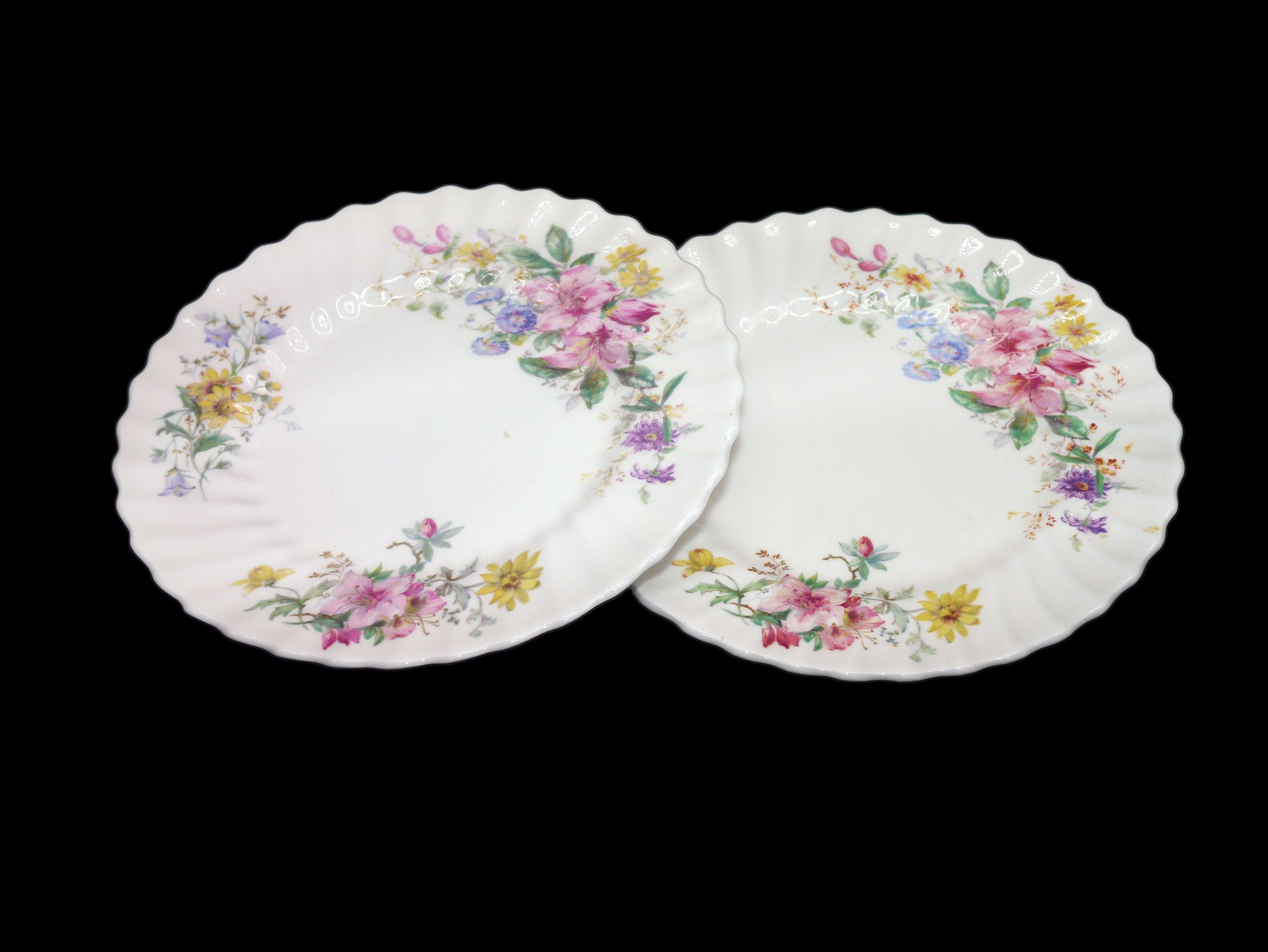 Pair of Royal Doulton Arcadia H4802 luncheon plates made in England.
