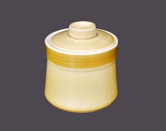 Vintage Mikasa Topaz 7405 covered stoneware sugar bowl. Terra Stone stoneware Japan.