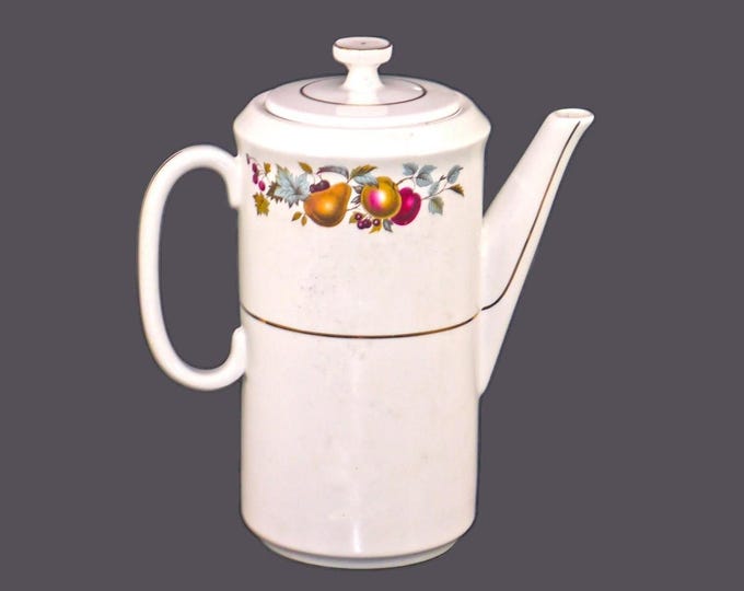 Vintage Barker Brothers Russet Glow six-cup coffee pot made in England. Fruit.