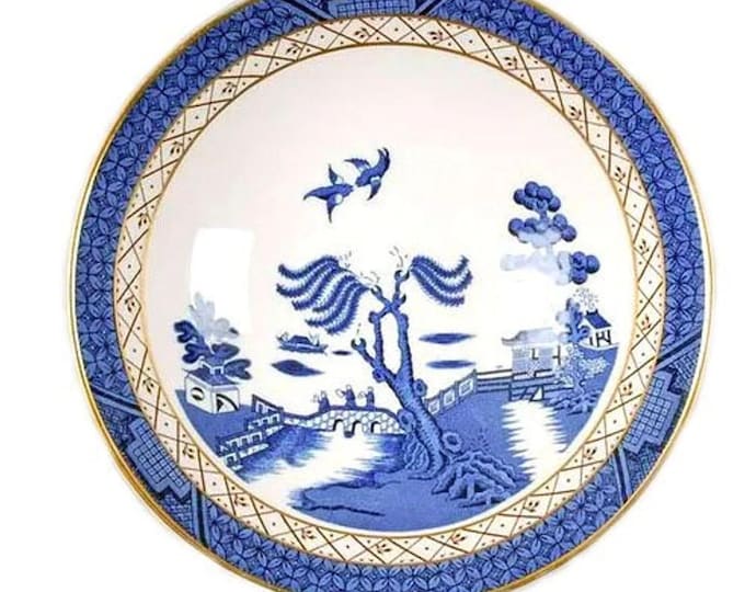 Vintage Royal Doulton Old Willow TC1126 serving bowl made in England.