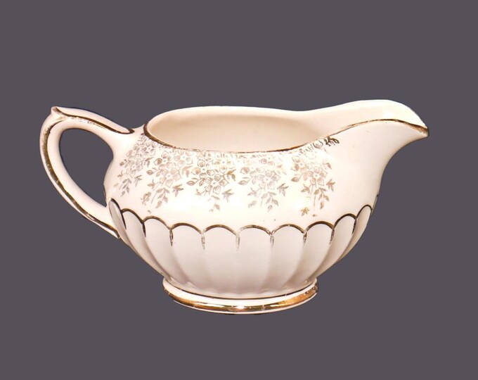 Vintage Sadler 2476 creamer. England. Gold florals. Flaw (see below).