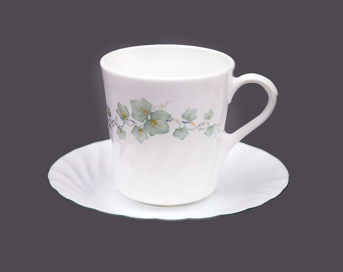 Corelle Callaway cup and saucer set. Vintage Corningware made in USA.