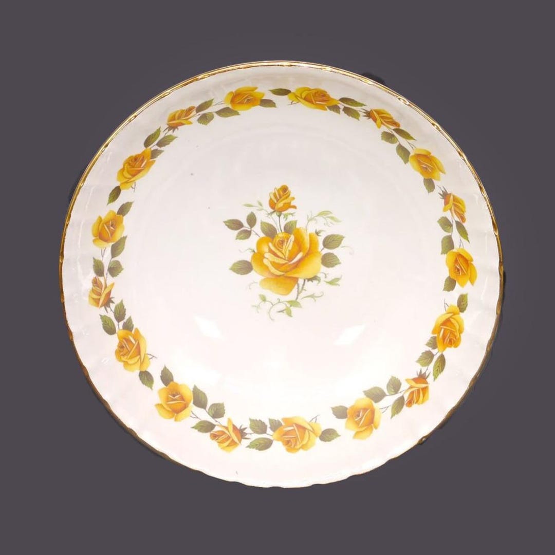 Vintage Ridgway Golden Rose coupe cereal bowl made in England