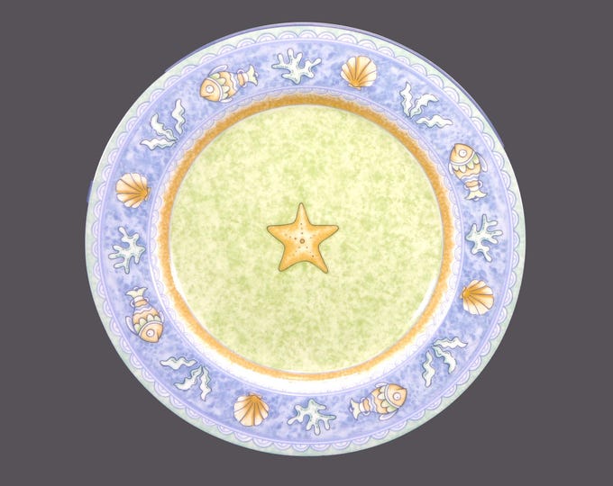 Vintage Studio Nova Mystic Bay Y0242 salad plate. Fish, seashells, beach motif