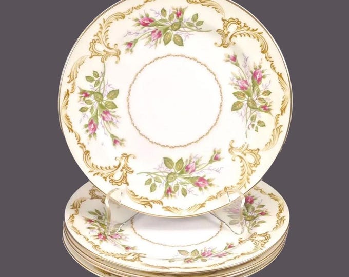 Five Narumi Rosebud bread plates made in Japan.