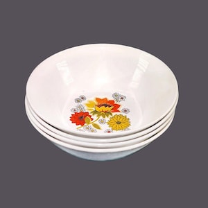Four Johnson Brothers Pasadena coupe cereal bowls made in England.