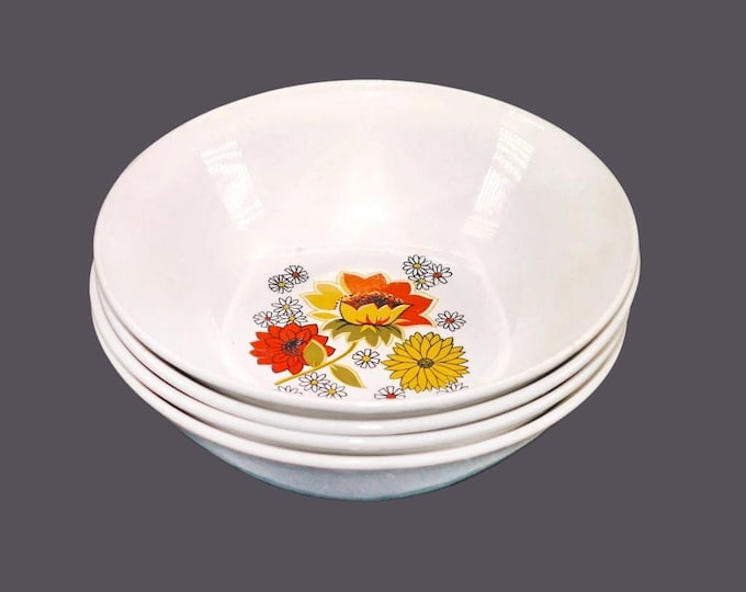 Four Johnson Brothers Pasadena coupe cereal bowls made in England.