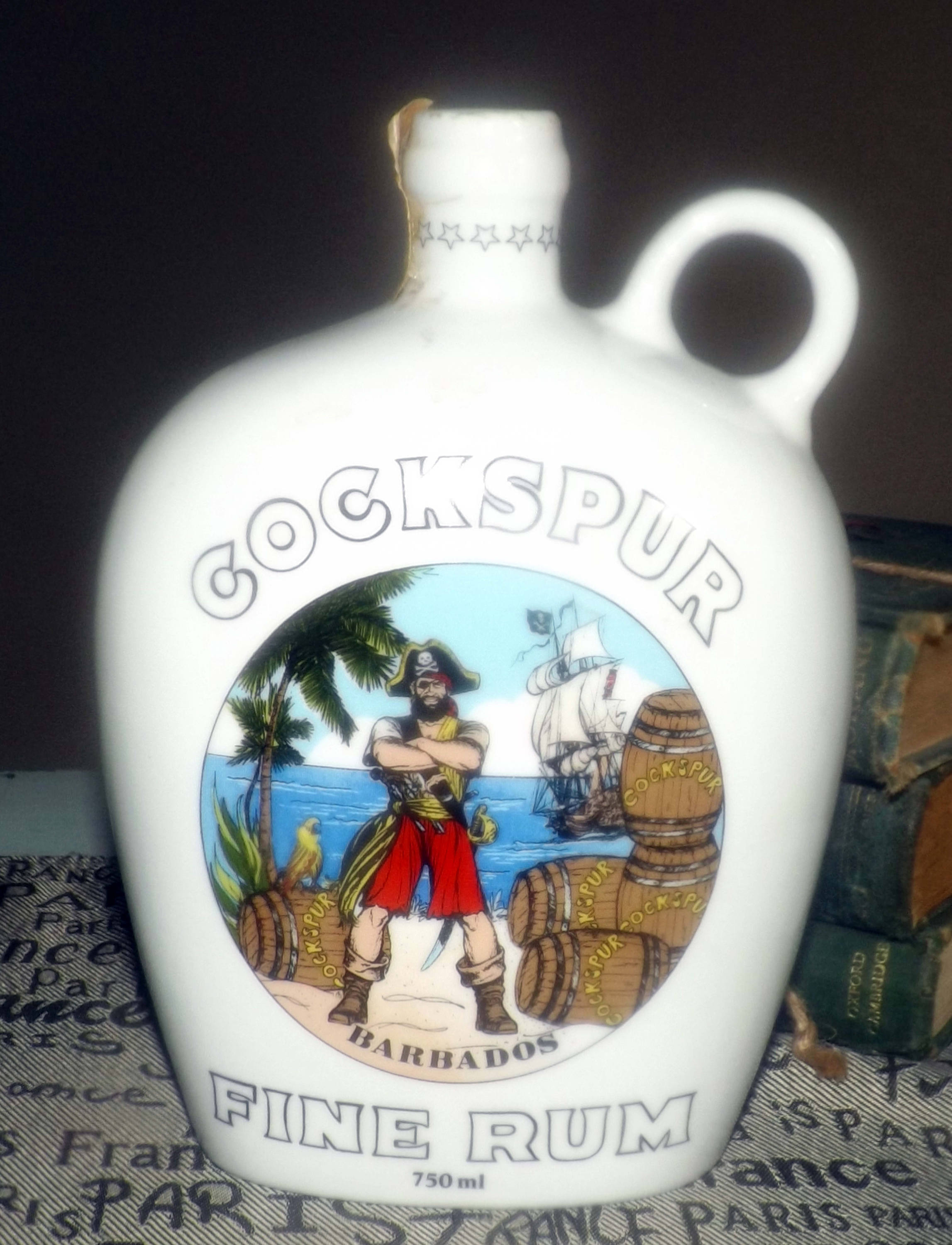 Vintage (1980s) Cockspur Fine Rum from Barbados ceramic (empty