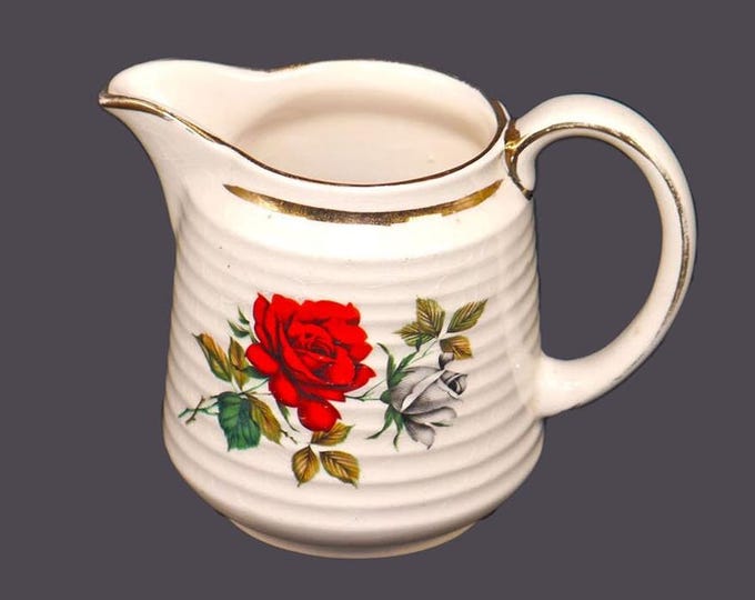 Sadler 3635 D red and white roses creamer jug made in England.