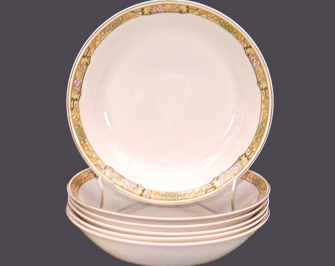 Six Johnson Brothers JB119 coupe soup bowls made in England.