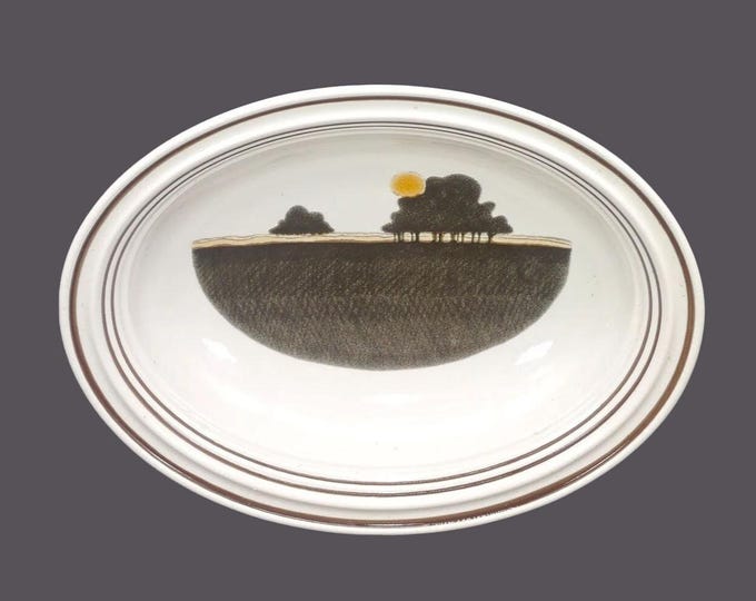 Royal Doulton Prairie LS1031 oval rimmed stoneware serving bowl. Lambethware stoneware made in England.