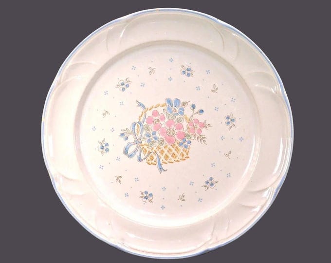 Vintage Johann Haviland JOH67 Country Basket stoneware dinner plate made in Japan. Sold individually.