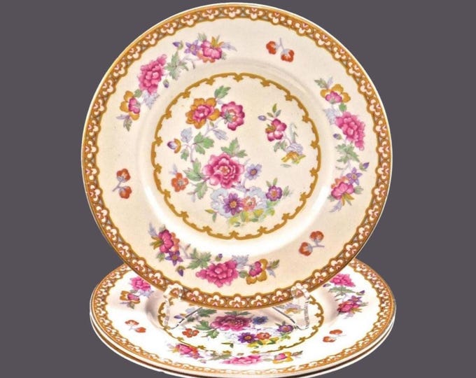 Three Royal Staffordshire | Wilkinson Shalimar bread plates. Clarice Cliff design made in England. Flaw (see below).