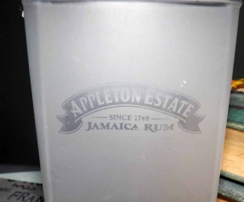 Appleton Estate Jamaica Rum frosted and etchedglass tumbler. Etsy