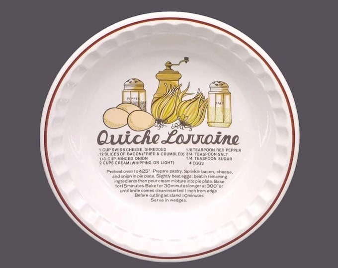 Manoir Collection Quiche Lorraine recipe pie plate. Central recipe. Made in Korea. Minor flaw (see below).