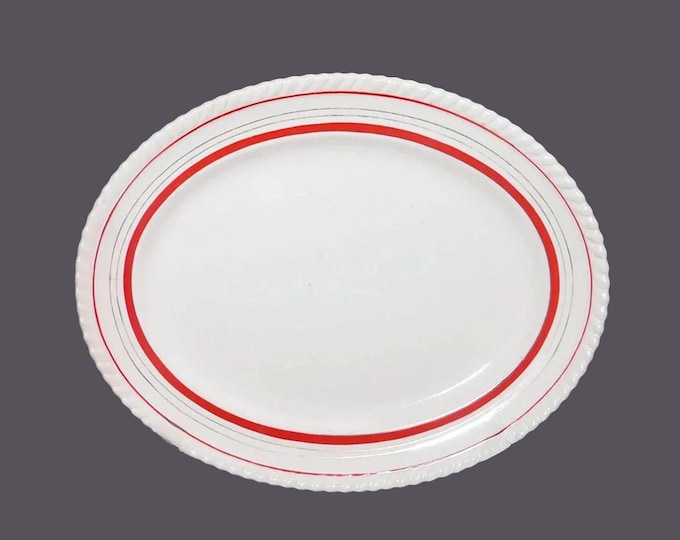 Antique Johnson Brothers JB404 oval platter. Old English ironstone made in England. Flaw.