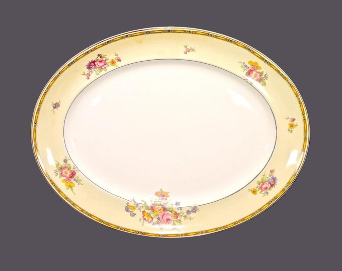 Antique art-nouveau era Johnson Brothers Lorraine oval turkey platter. Pareek ironstone made in England.