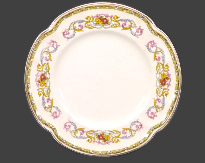 Art-deco era Johnson Brothers Guernsey bread plate made in England. Sold individually. Flaw (see below).