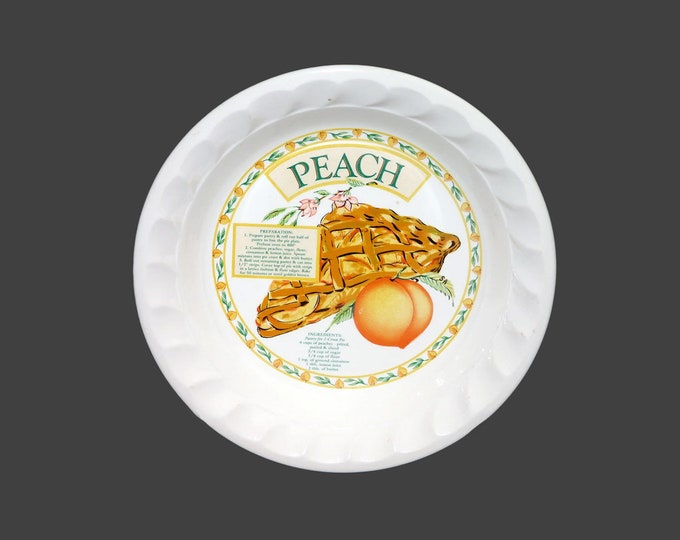 Himark Peach Pie Recipe Pie Plate. Central peach pie recipe. Golden Pie Collection made in Korea. Minor flaw (see below).