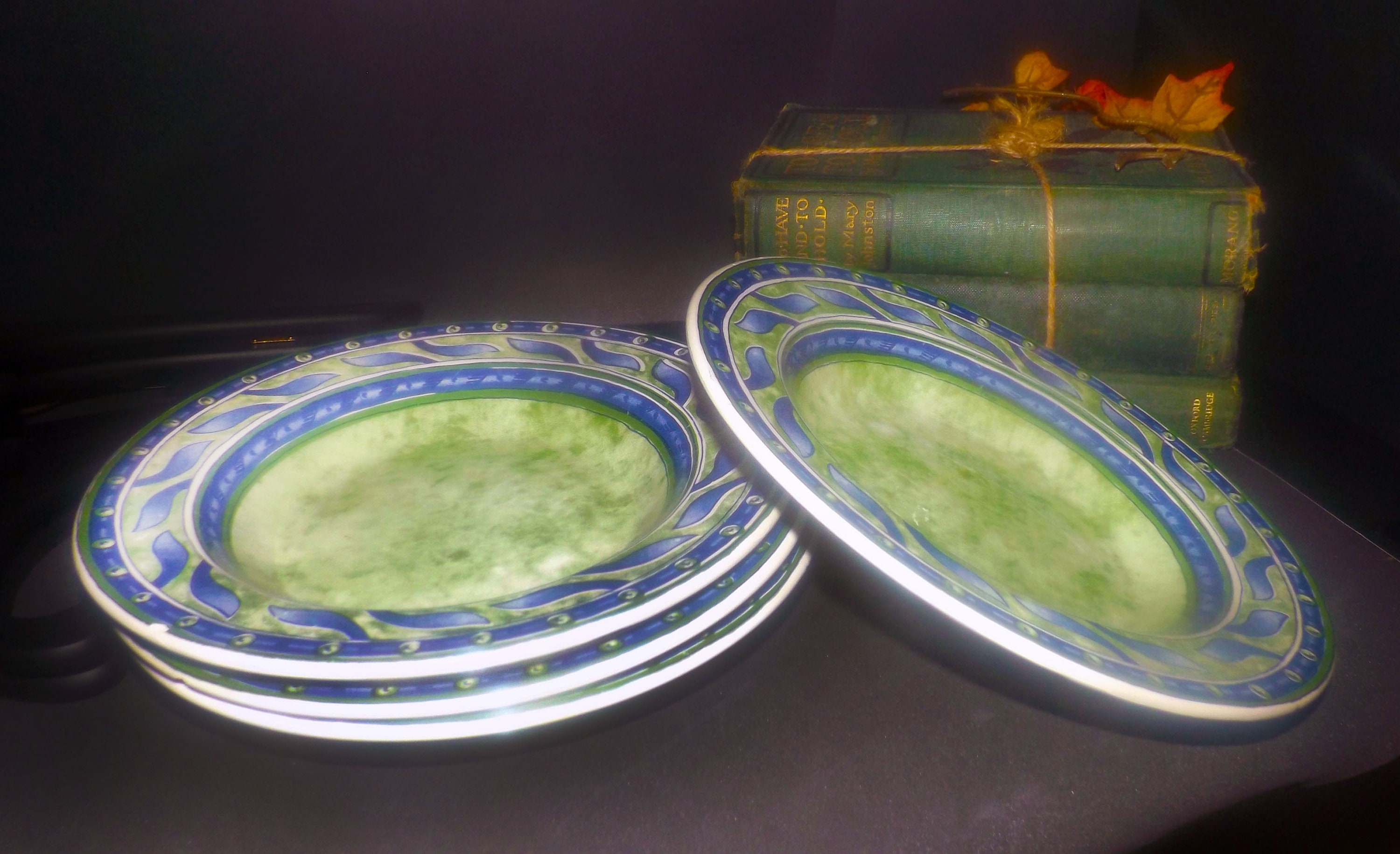 Set of four vintage Ceramica Quadrifoglio Versailles rimmed soup or