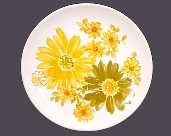 Retro vintage Crown Lynn Topaz dinner plate. New Zealand flower power.