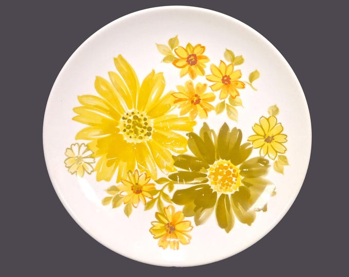 Retro vintage Crown Lynn Topaz dinner plate. New Zealand flower power.