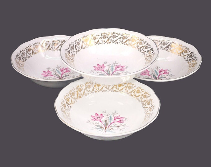 Four British Anchor Pottery 6001 coupe cereal bowls. Regency Ironstone made in England.