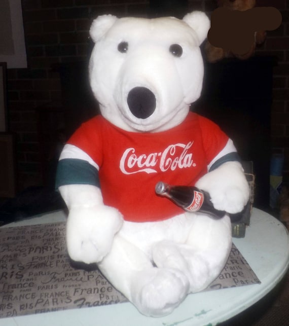 coca cola polar bear plush in bottle