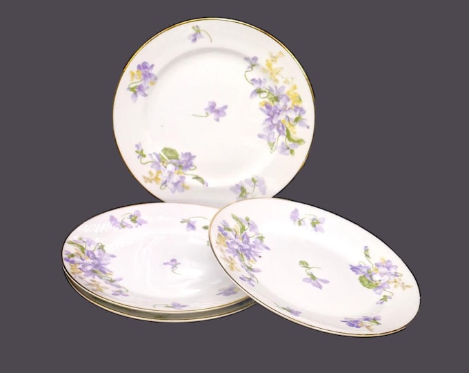 Four Charles Ahrenfeldt Limoges AHR1082 salad plates made in France. Small flaws (see below).