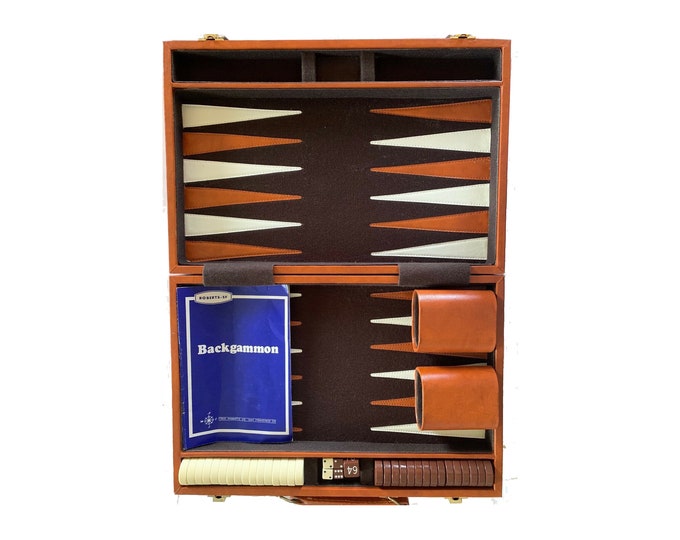 Fred Roberts California briefcase backgammon set. Complete with rule book. Gift for him. Gift for dad.