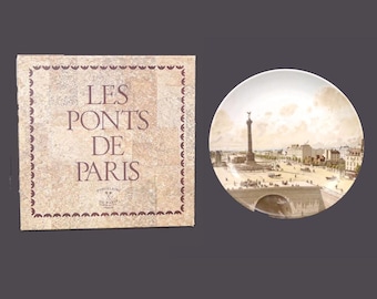 Porcelaine de Paris Ponts de Paris | Bridges of Paris Place de la Bastille display plate with original box made in France.