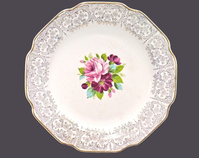 Dominion China Briar Rose style dinner plate made in USA.